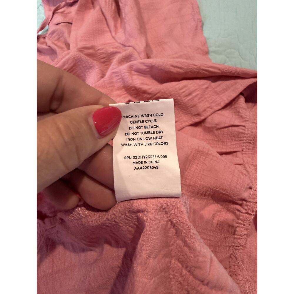 Bloomchic Pink Tiered Dress Women's Size 18/20 Cottagecore Babydoll cinch front - Picture 2 of 7